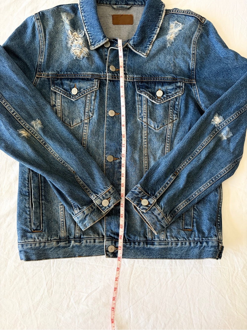 ASOS Distressed Blue Denim Jacket - Picture 2 of 8